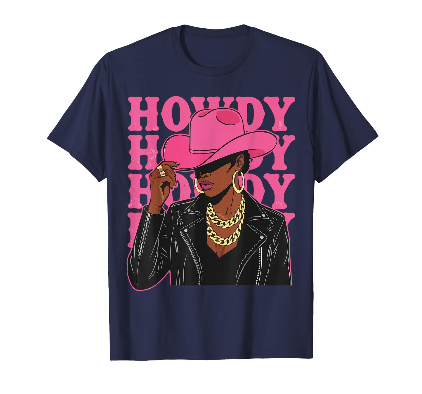 Howdy Black Cowgirl Western Country Rodeo T-Shirt