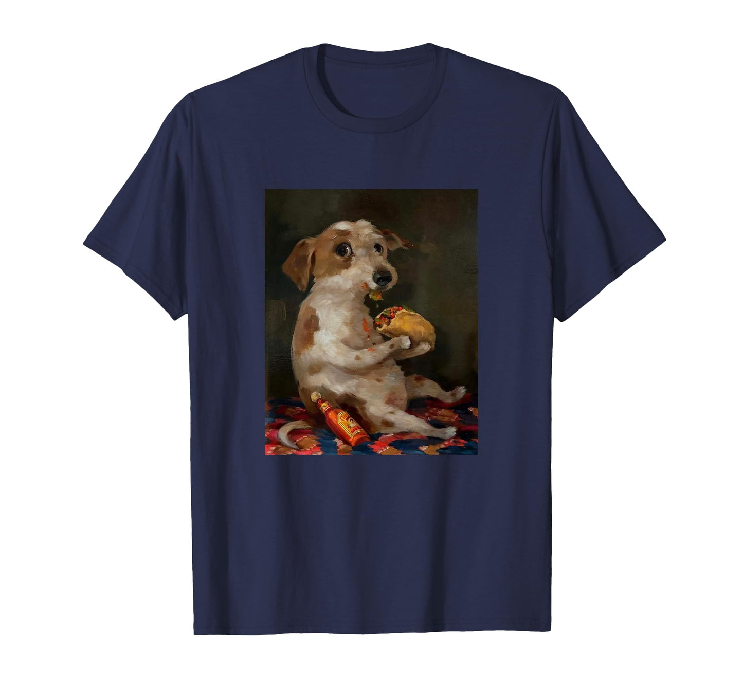 Funny Dog Eating Taco with Hot Sauce T-Shirt