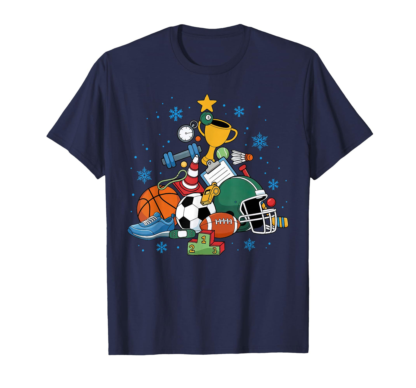 PE Teacher Christmas Tree Physical Education Instructor Xmas T-Shirt