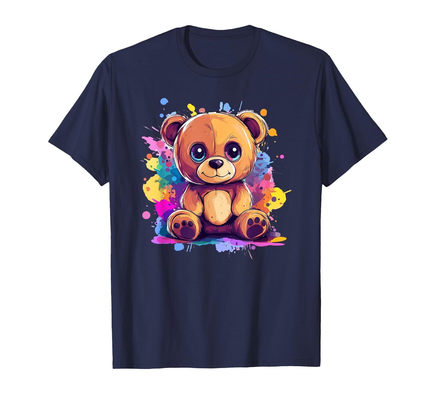Cute Teddy Bear Color Splash Vivid Illustration T-Shirt