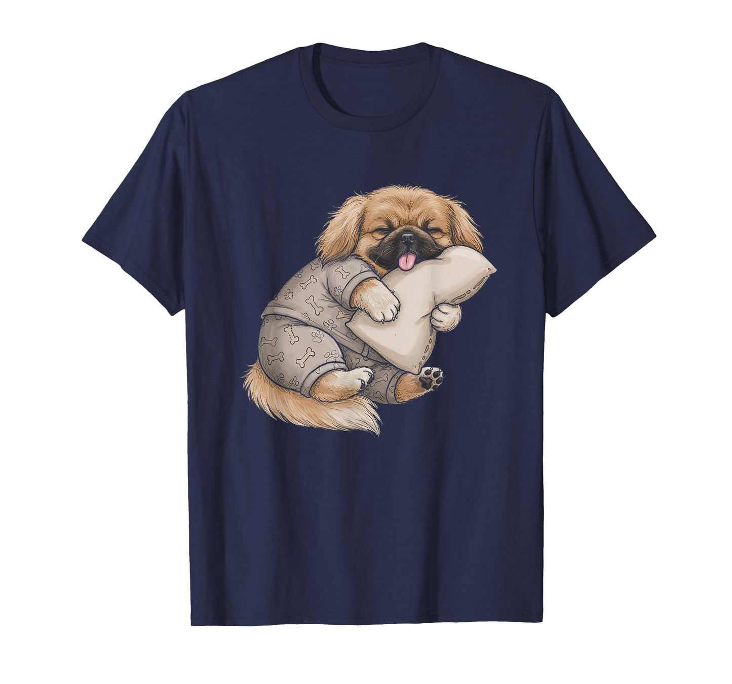 Funny Sleepy Pekingese Pajama Men Women Kids T-Shirt