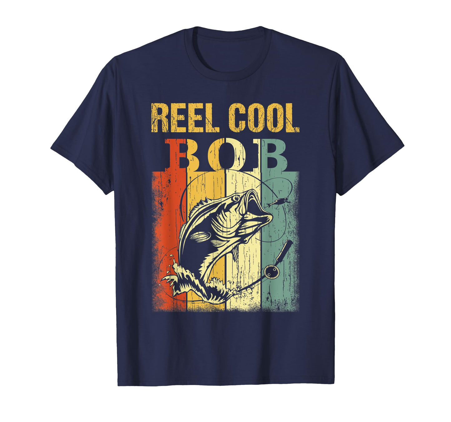 Mens Reel Cool BOB T-Shirt Vintage Fishing Fathers Day T-Shirt