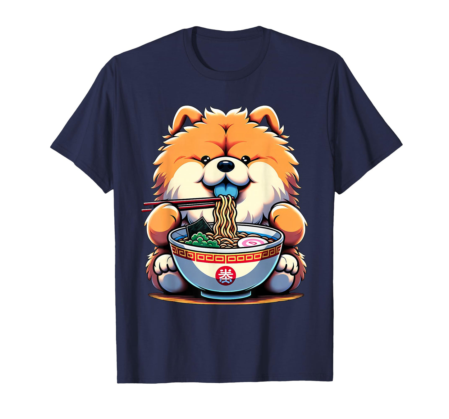 Kawaii Anime Chow Chow Dog Ramen T-Shirt