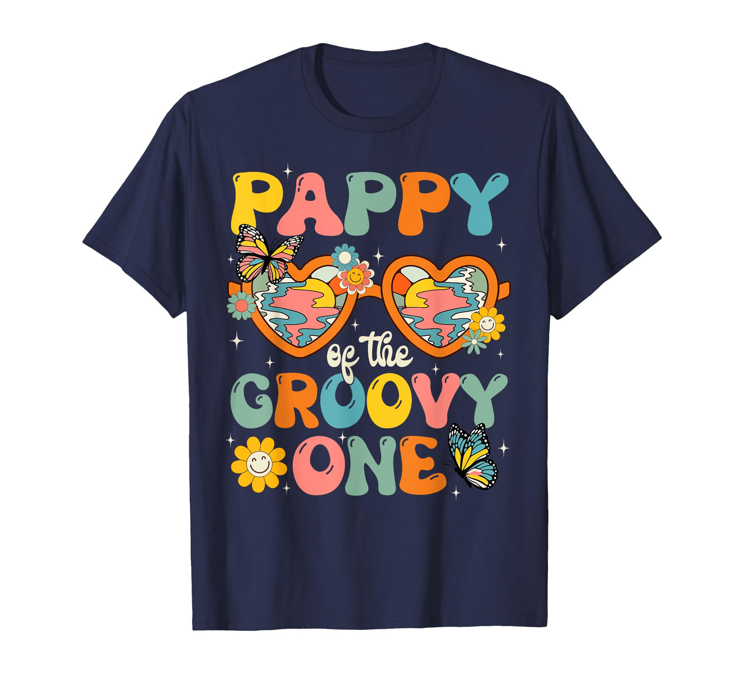 Pappy of the Groovy One Glasses Birthday Party T-Shirt