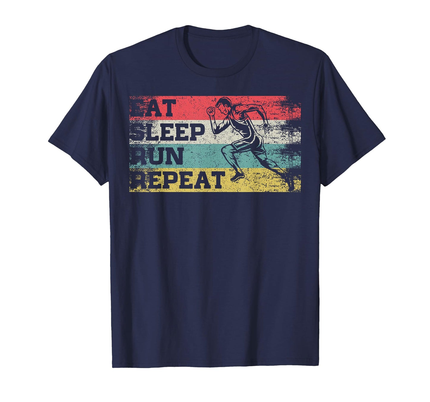 Vintage Retro Eat Sleep Run Repeat Funny Running Runner Gift T-Shirt