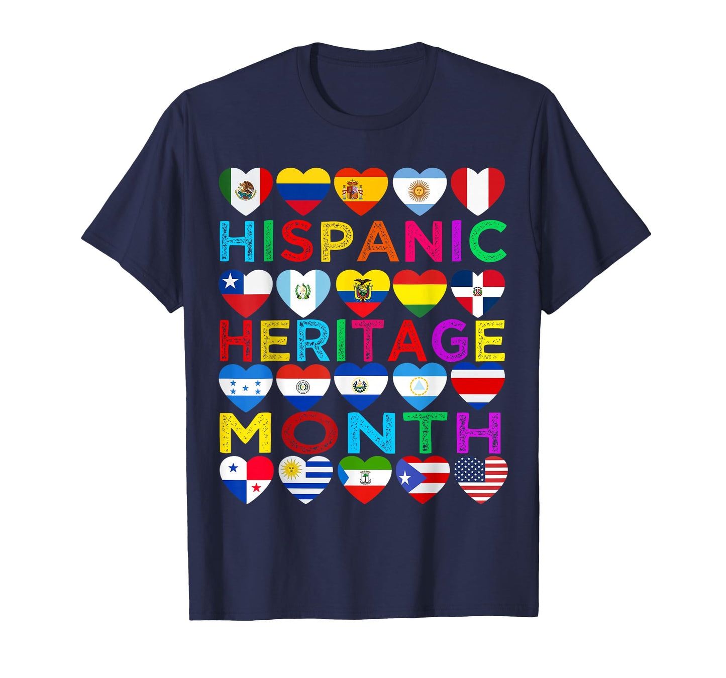 Hispanic Heritage Month National Latino Countries Flags T-Shirt