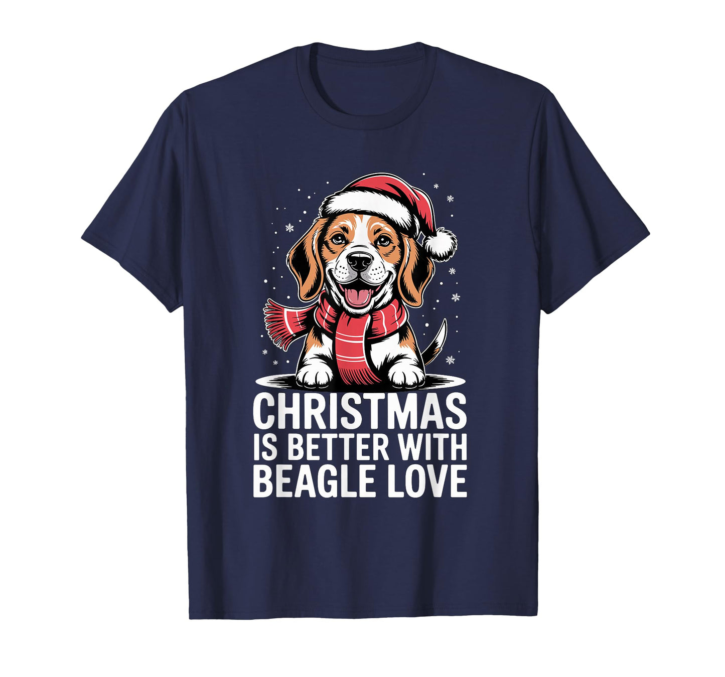 Funny Puppy Dog Xmas Christmas is Better with Beagle Love T-Shirt