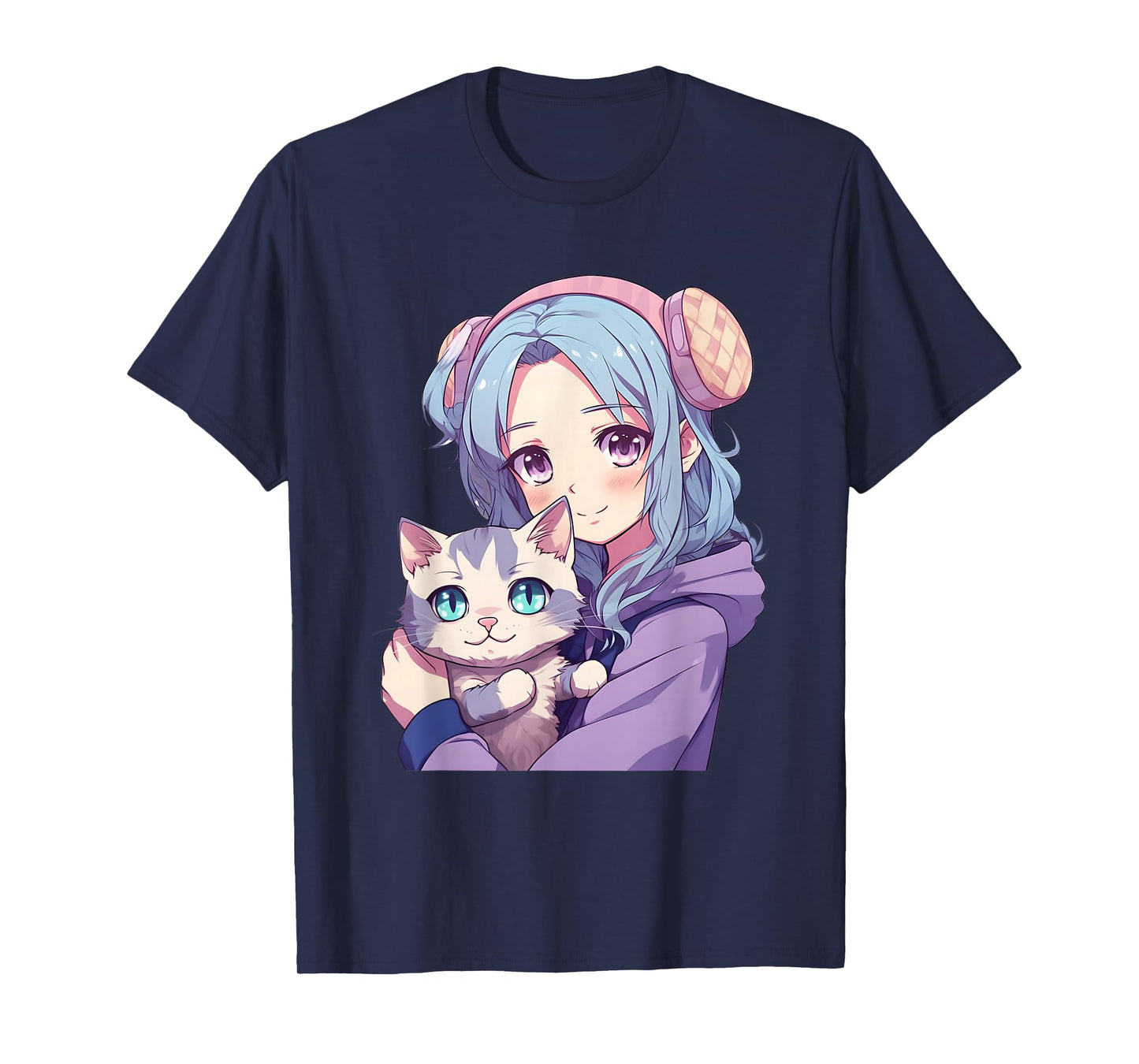 Japanese Kawaii Girl Anime & Cats for Teens Girls T-Shirt