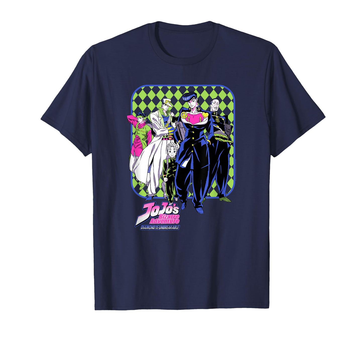 JoJo's Bizarre Adventure Josuke and Friends Neon Anime T-Shirt