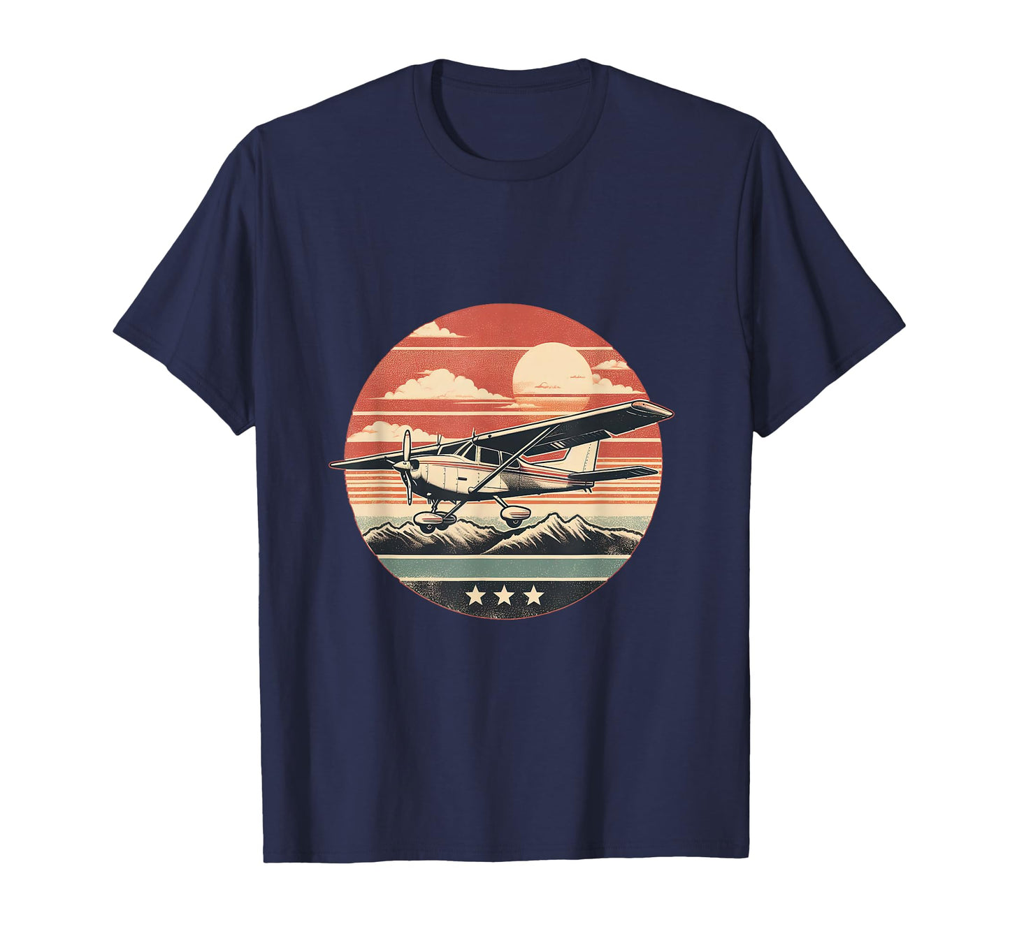 C-172 Skyhawk Vintage C172 Airplane Retro Sunset Pilot T-Shirt