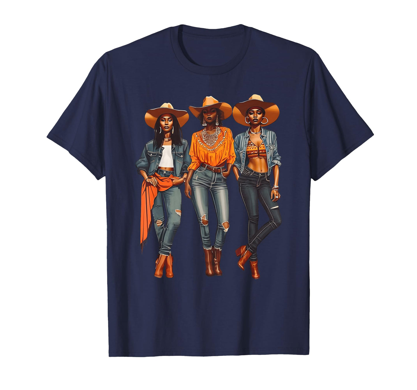 Black Cowgirl Western Rodeo Melanin Black History Texas T-Shirt