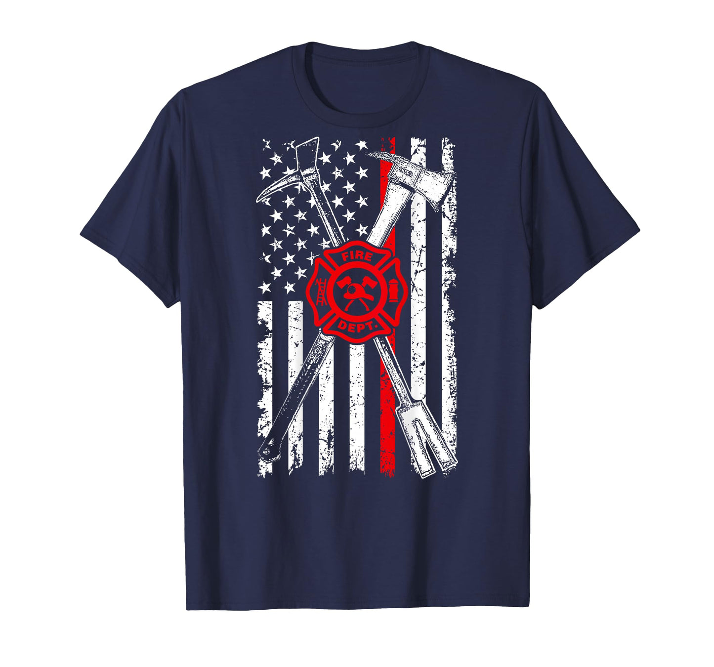 Firefighter Son Patriotic Gifts Axe Halligan Thin Red Line T-Shirt for Women Men