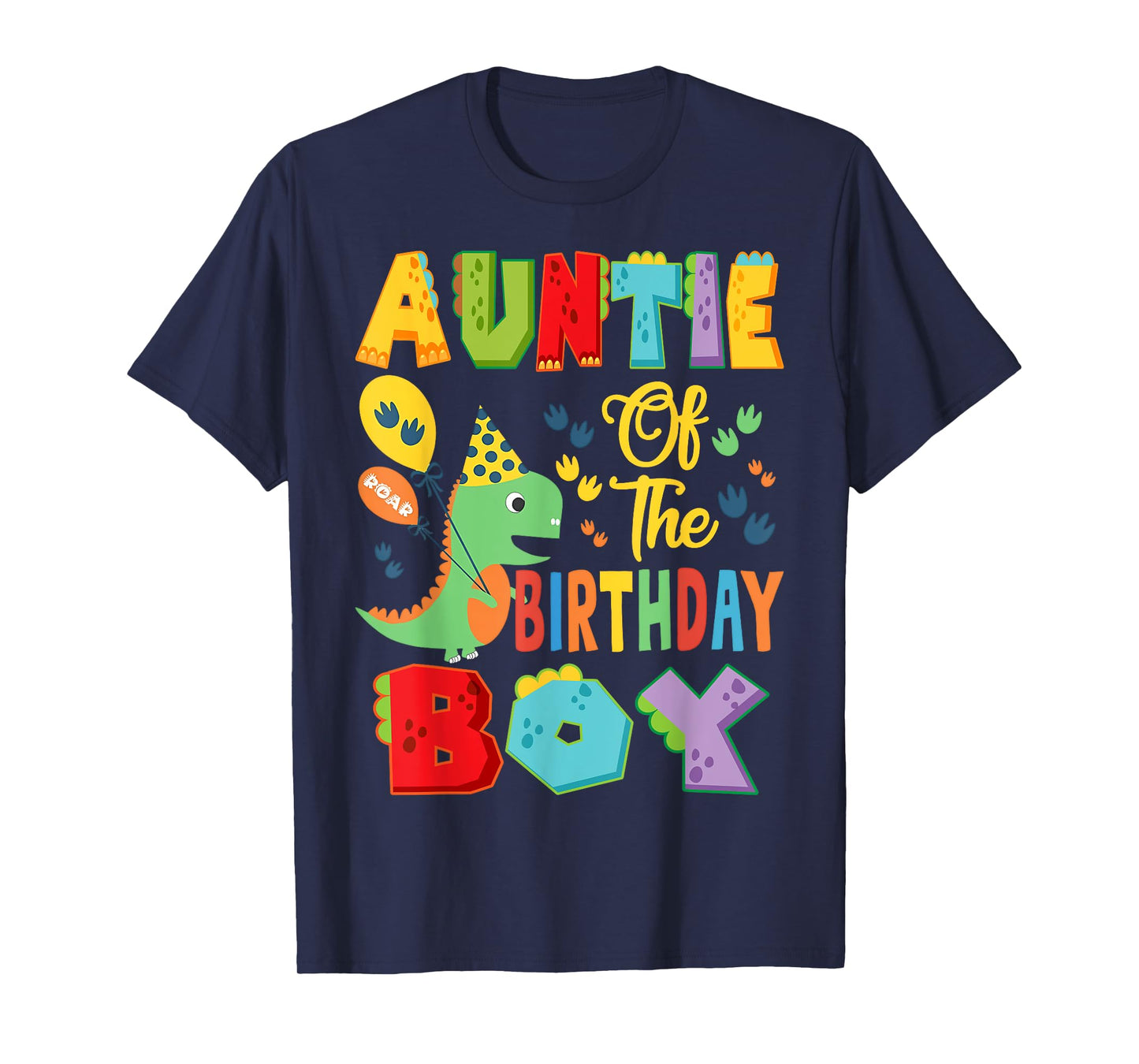 Auntie Of The Birthday Boy T-Rex Dinosaur 1St Birthday T-Shirt
