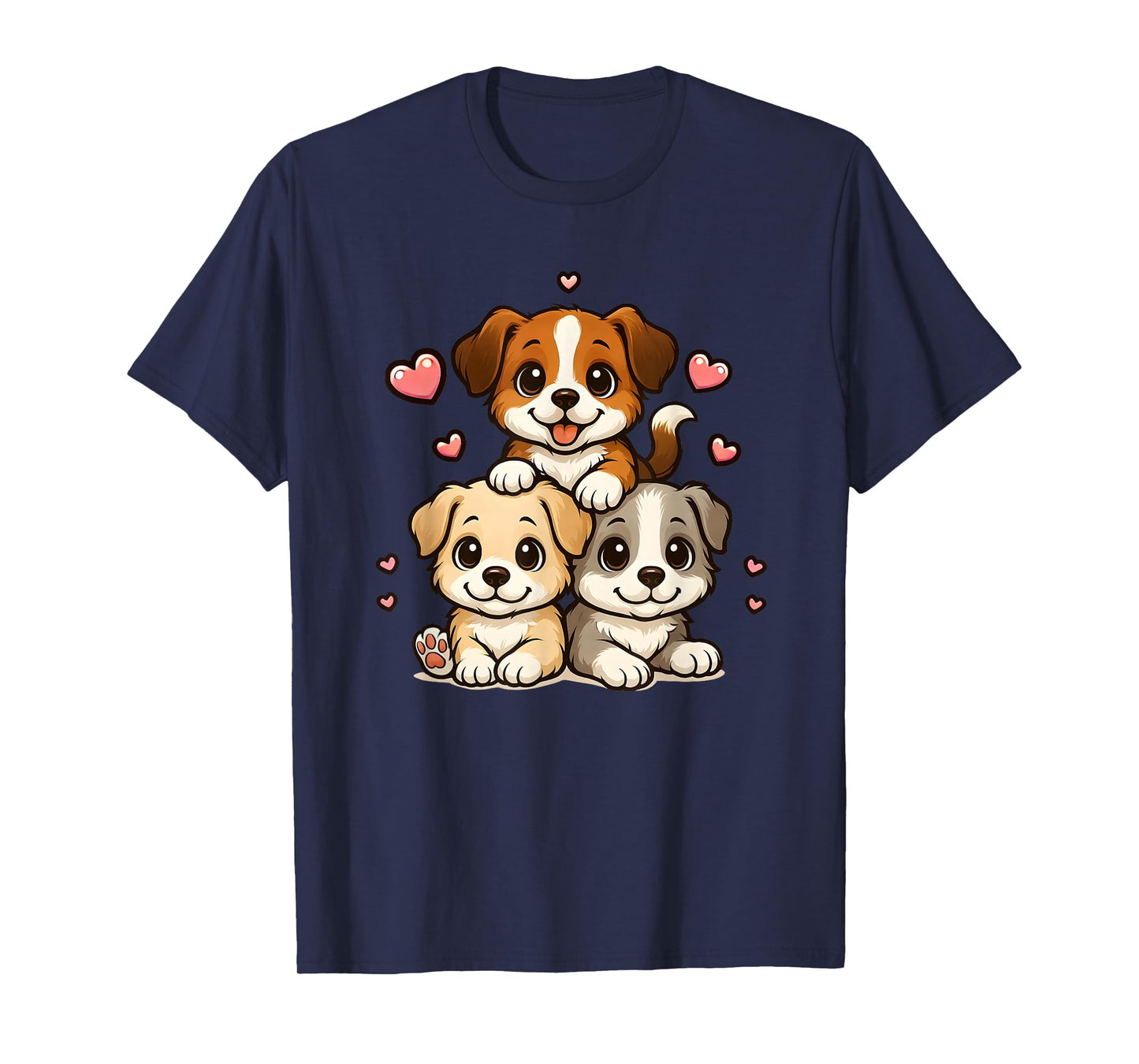 Cute Kawaii Puppies Neko Funny Dog Lover Gift Women Girls T-Shirt