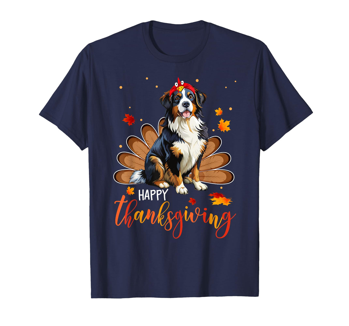 Cute Bernese Mountain Happy Thanksgiving turkey Dog T-Shirt