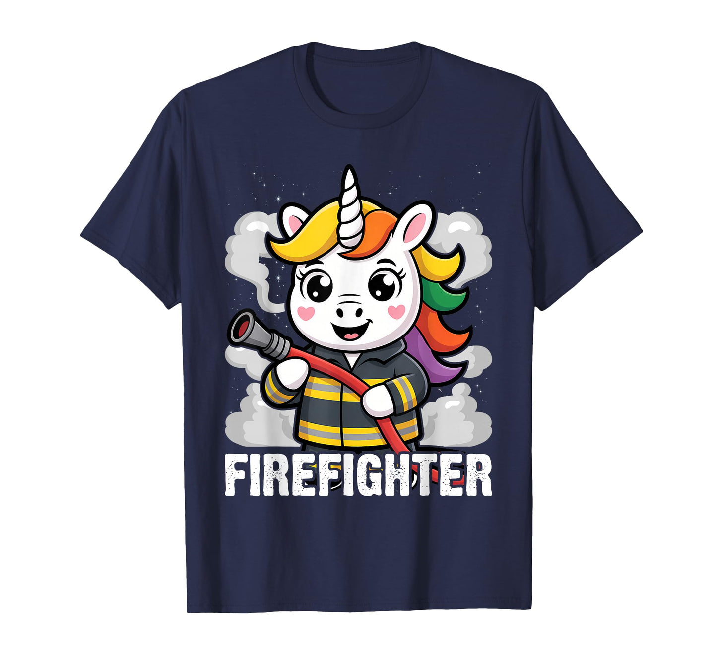 Firefighter Unicorn Kids Girls Women Rainbow Firefighting T-Shirt