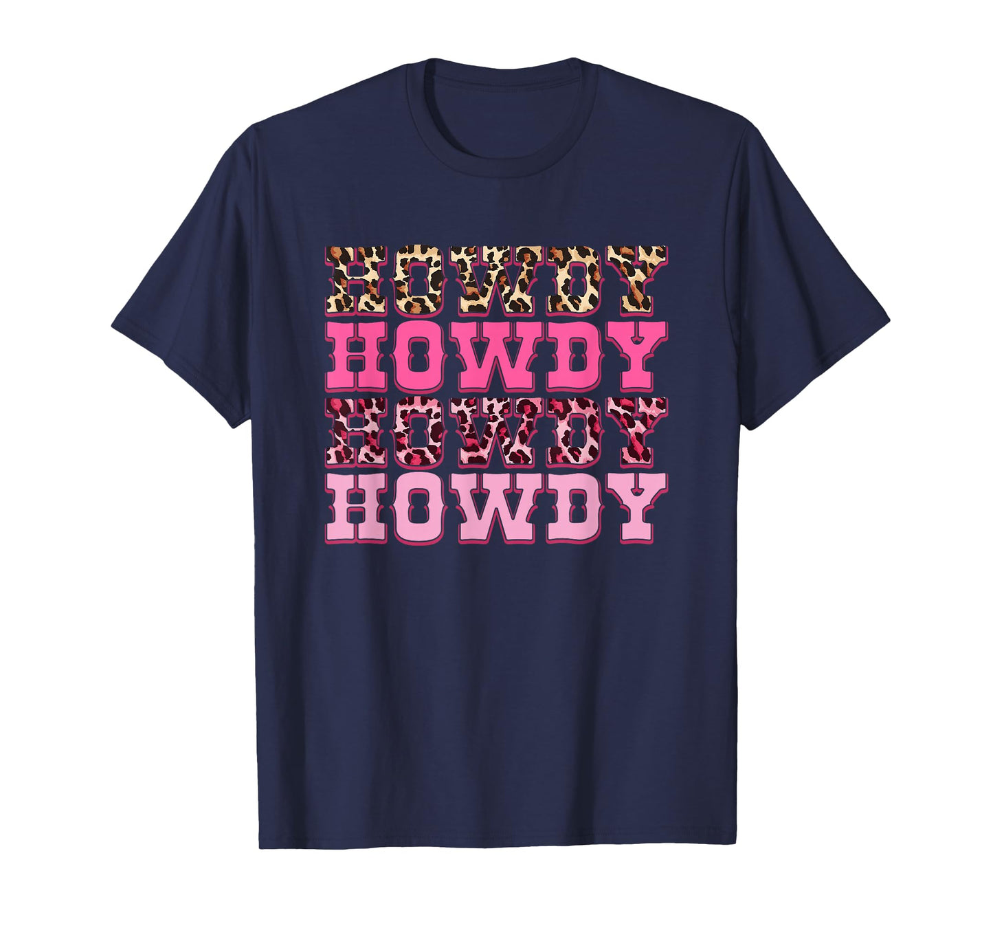 Howdy Pink Cheetah Pattern Western Vibes T-Shirt