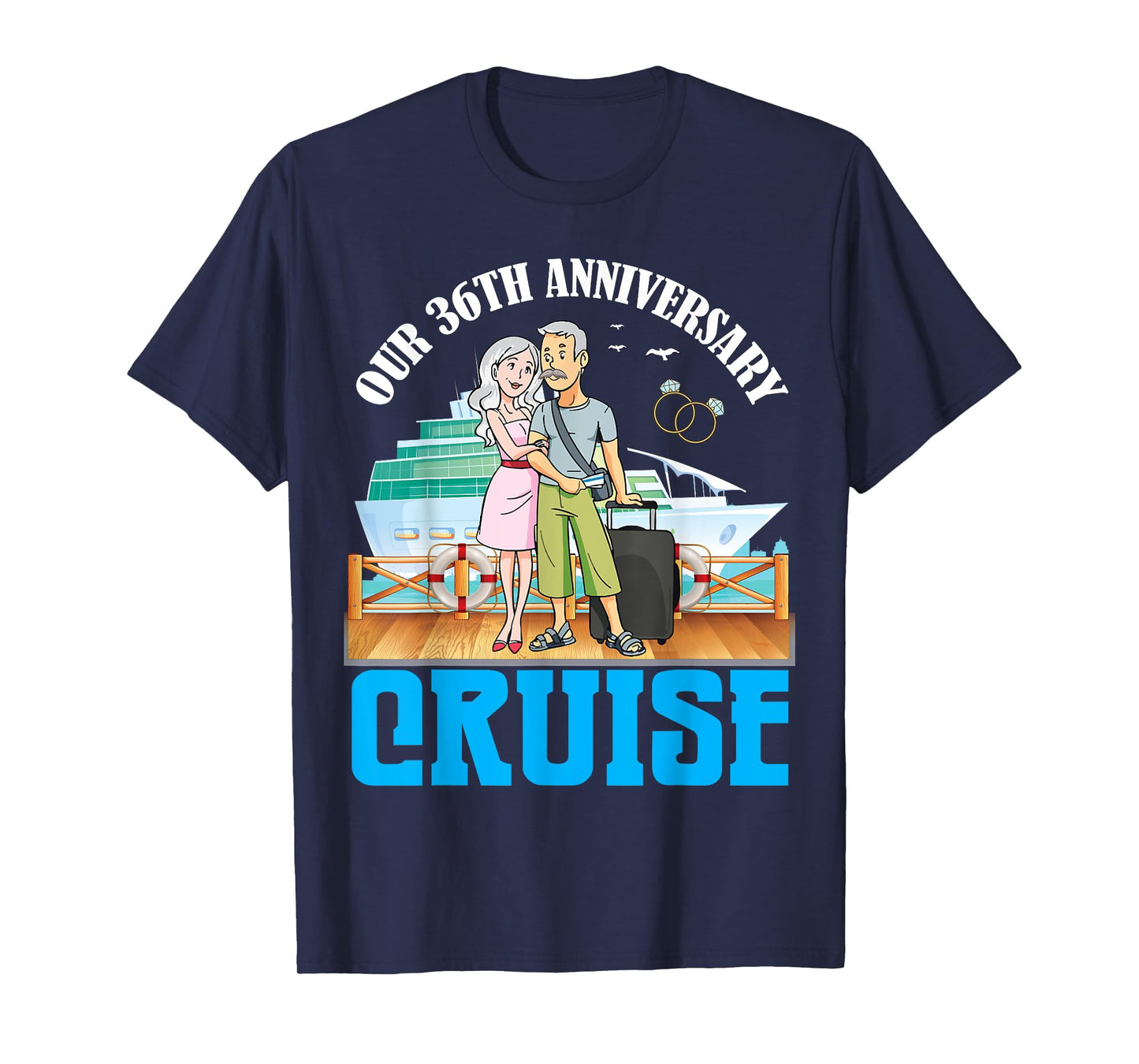 Couple Together Our 36th Anniversary Cruise Romantic Getaway T-Shirt