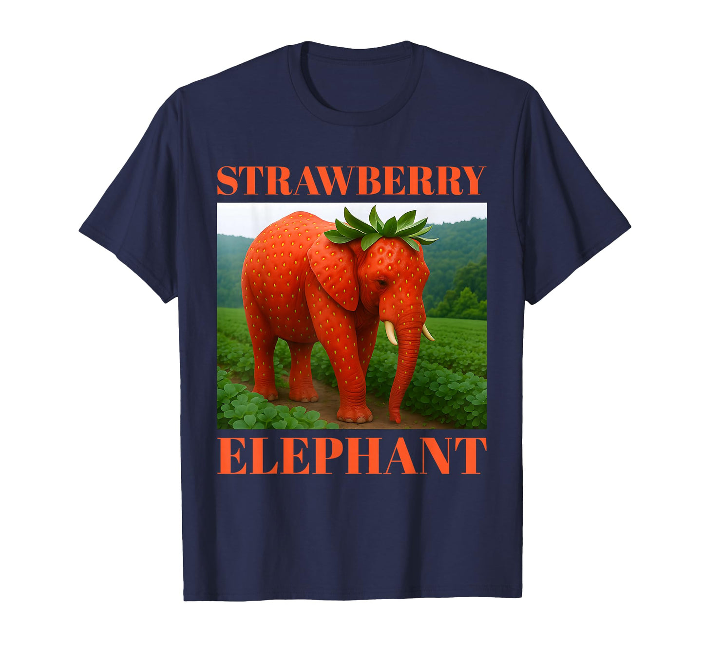 Funny Italian Brainrot Strawberry Elephant Meme for Kids T-Shirt