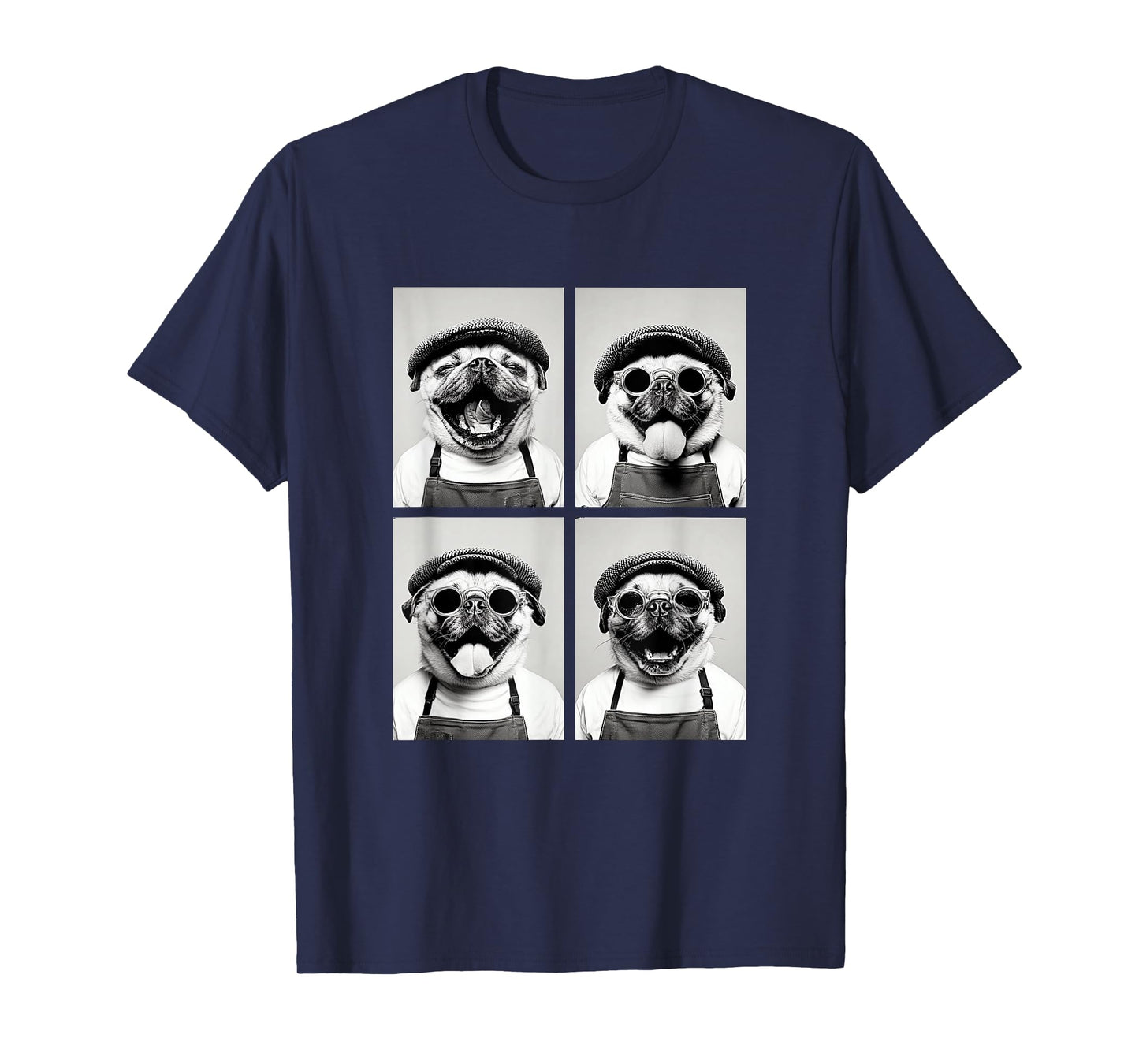 Funny Pugs with Sunglasses Coffee Lovers Cafe Barista Dogs T-Shirt