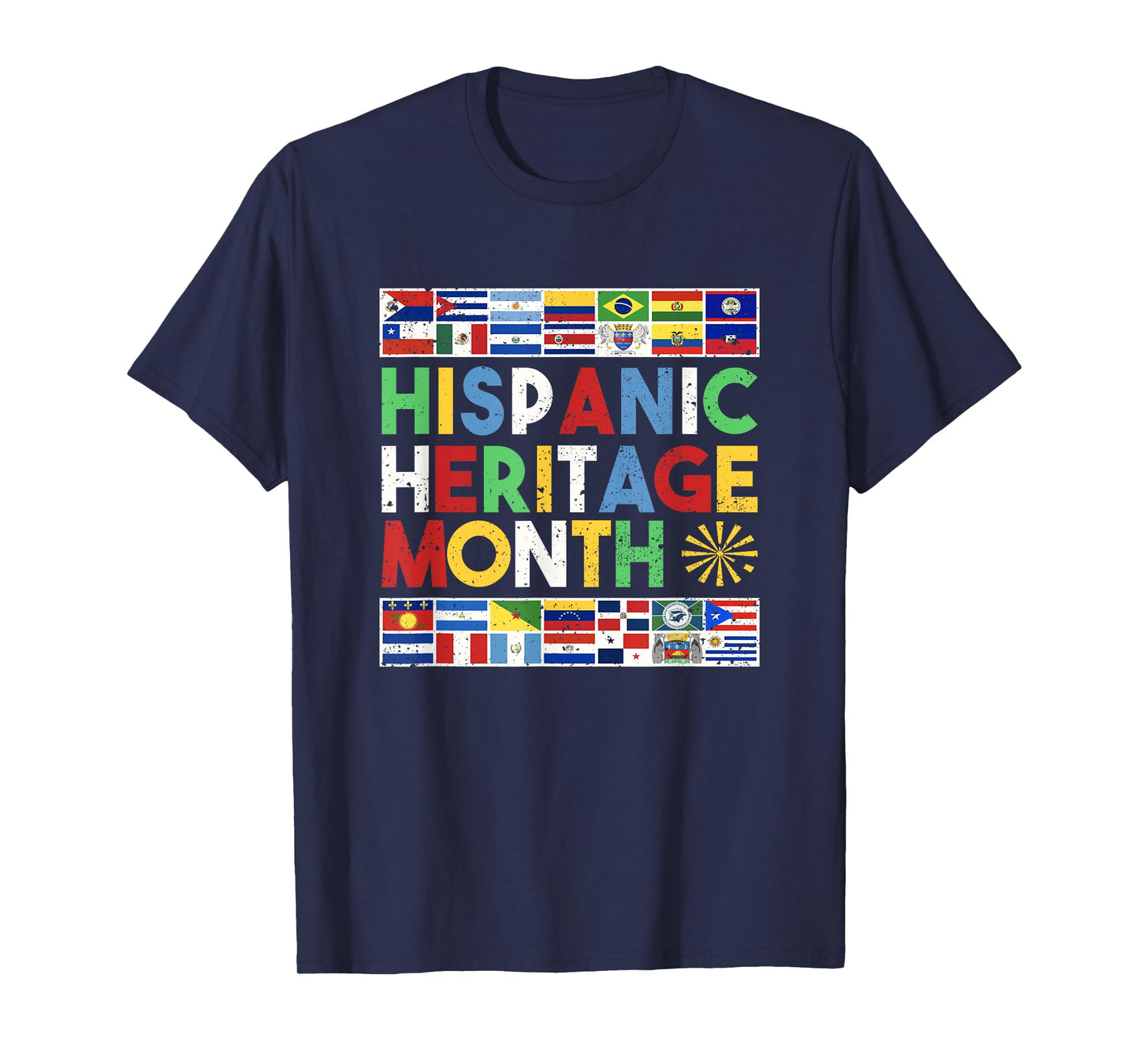 Hispanic Heritage Month Distressed Flags T-Shirt