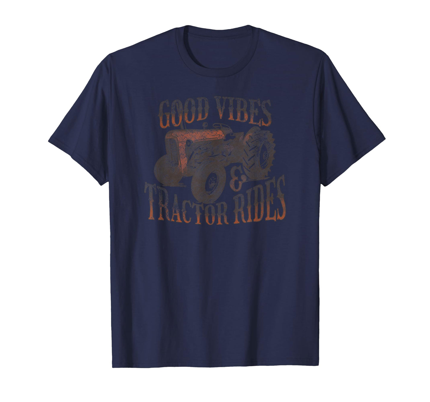 Distressed Tractor Good Vibes and Tractor Rides T-Shirt