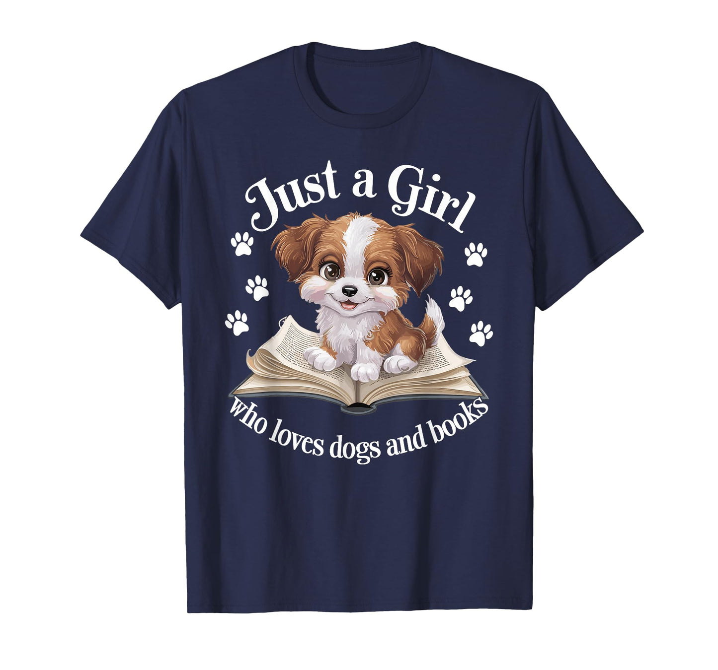 Just a Girl Who Loves Dogs and Books Cute Dog T-Shirt