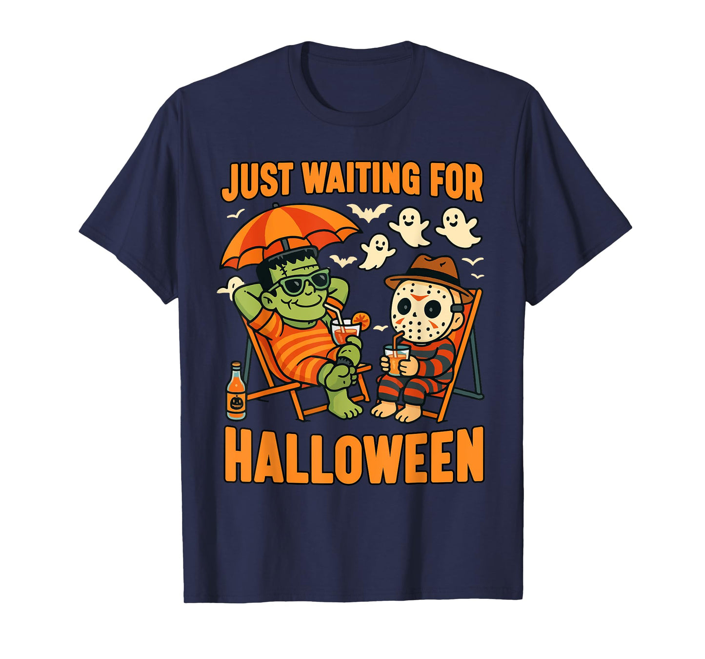 Spooky Summer Skeleton Just Waiting For Halloween T-Shirt