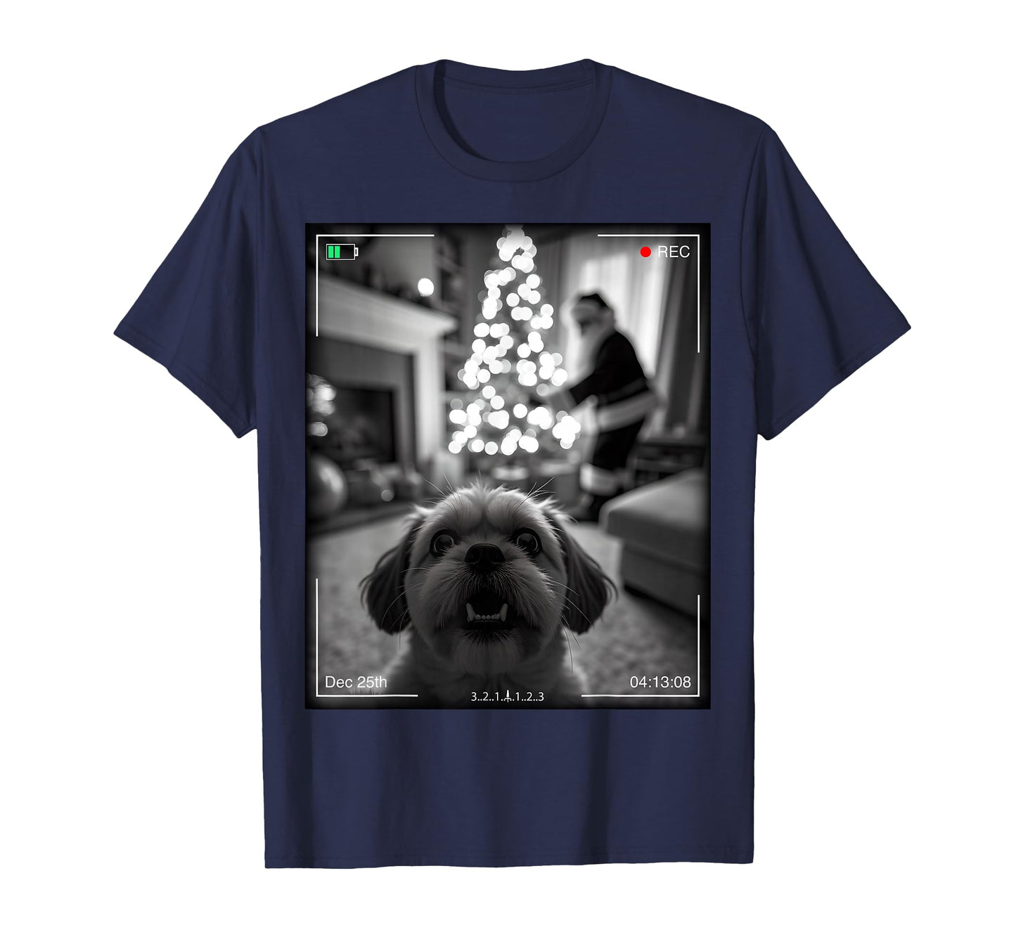 Shih Tzu Catches Santa On Camera Xmas T-Shirt