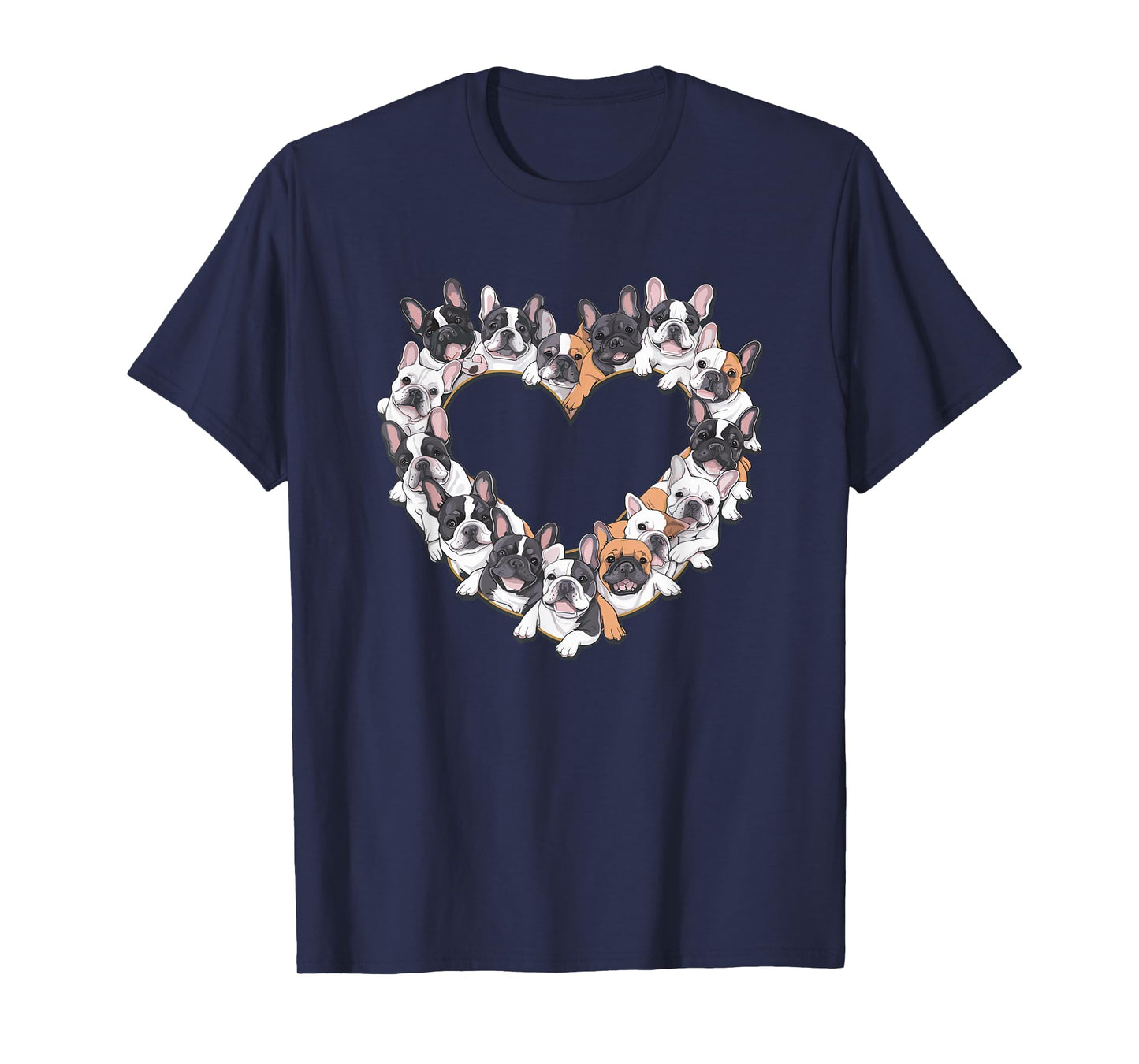 Heart French Bulldog Frenchie Bulldogs T-Shirt