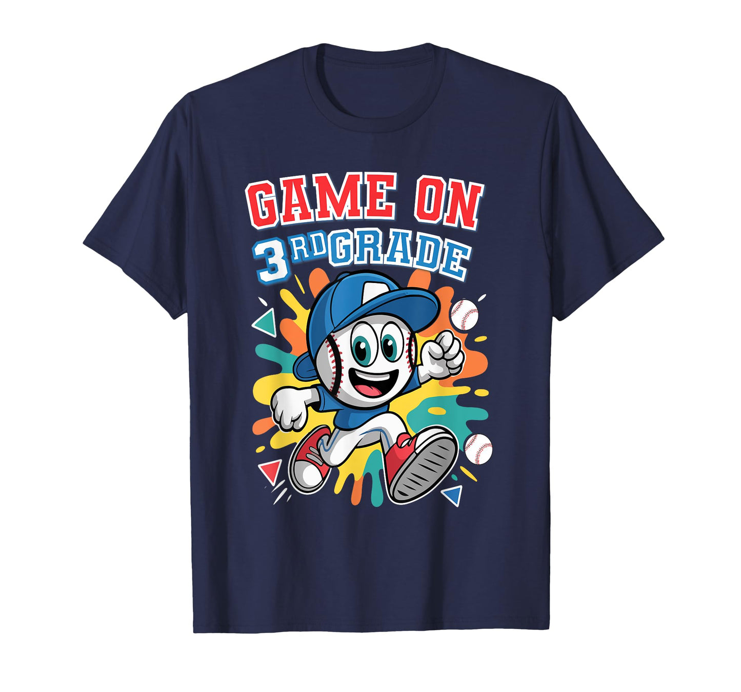 3rd Grade Back to School Baseball Drip Game On Funny T-Shirt