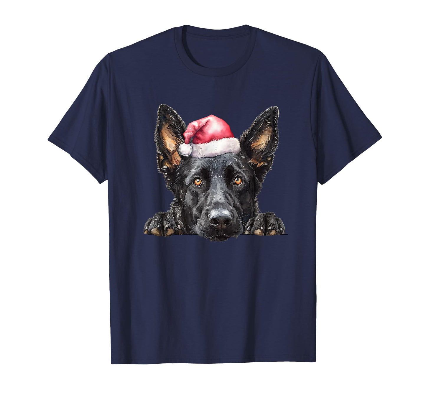 Dutch Shepherd Dog Santa Clause Hat Xmas Christmas T-Shirt for Men Women
