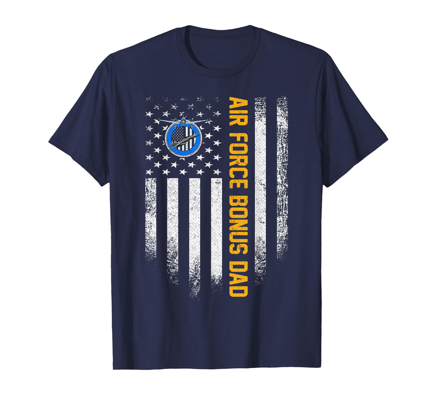 Vintage USA American Flag Proud Air Force Veteran Bonus Dad T-Shirt