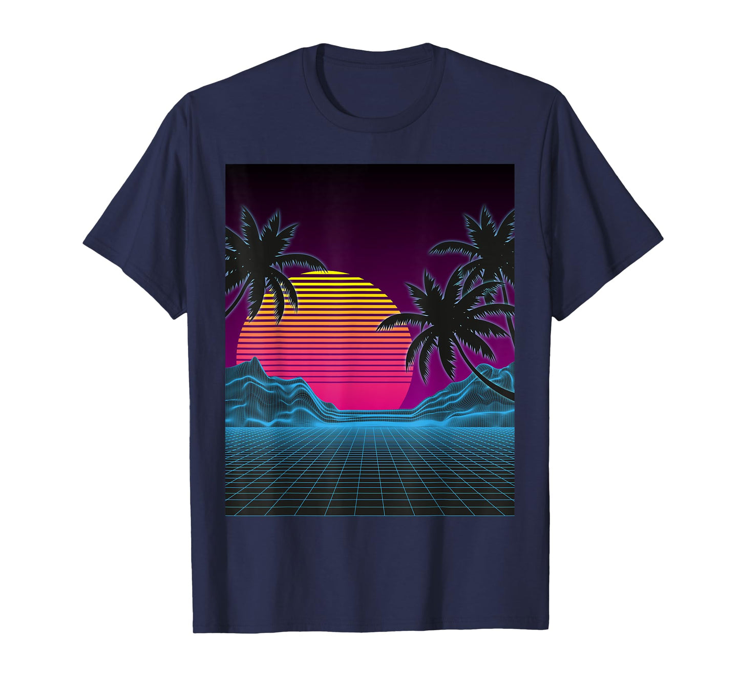 Vaporwave Aesthetic Sunset Mountains Palms Retro T-Shirt T-Shirt