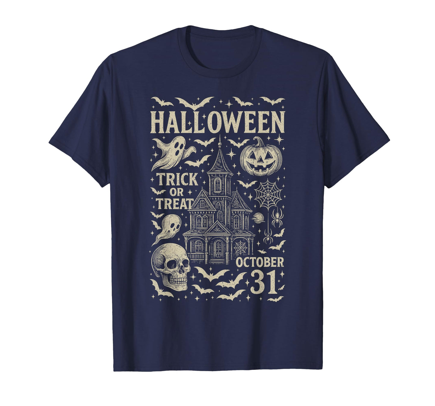 Punk Horror Scary Night Of Horrors Ghosts Spooky Halloween T-Shirt