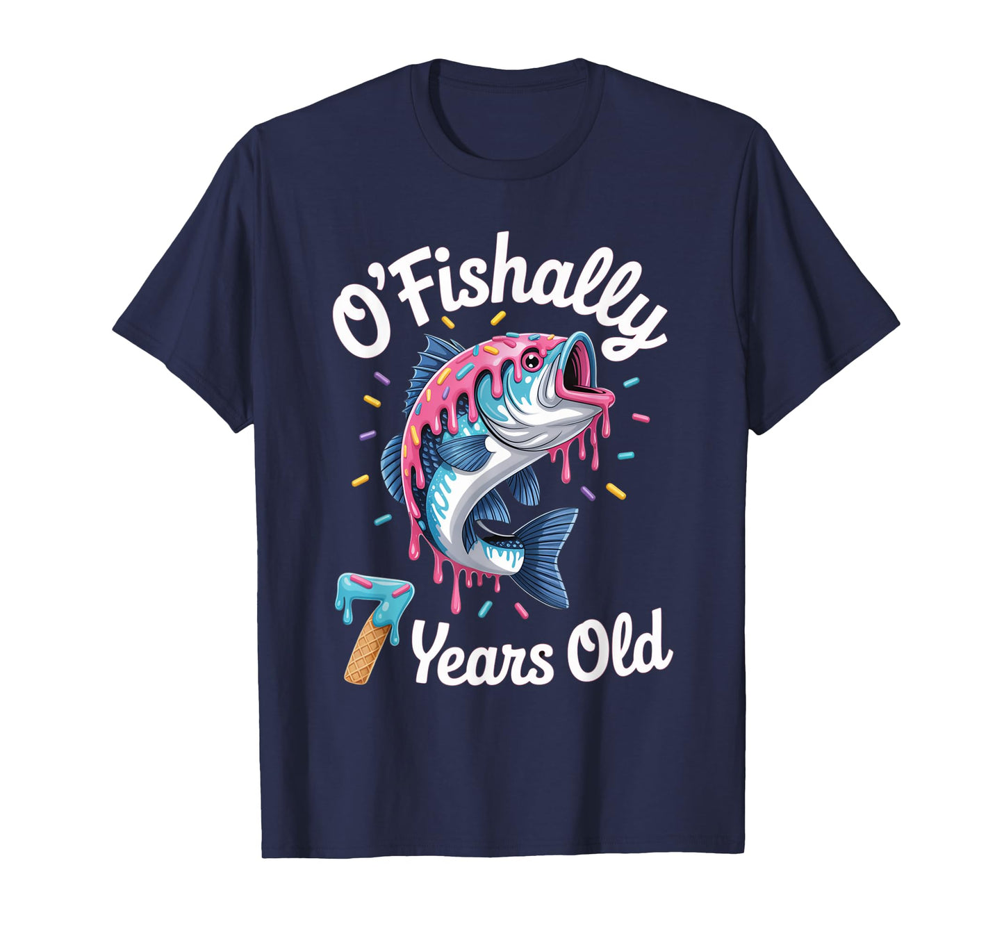 OFishally 7 Year Old Fishing Birthday Party Theme 7th Fish T-Shirt