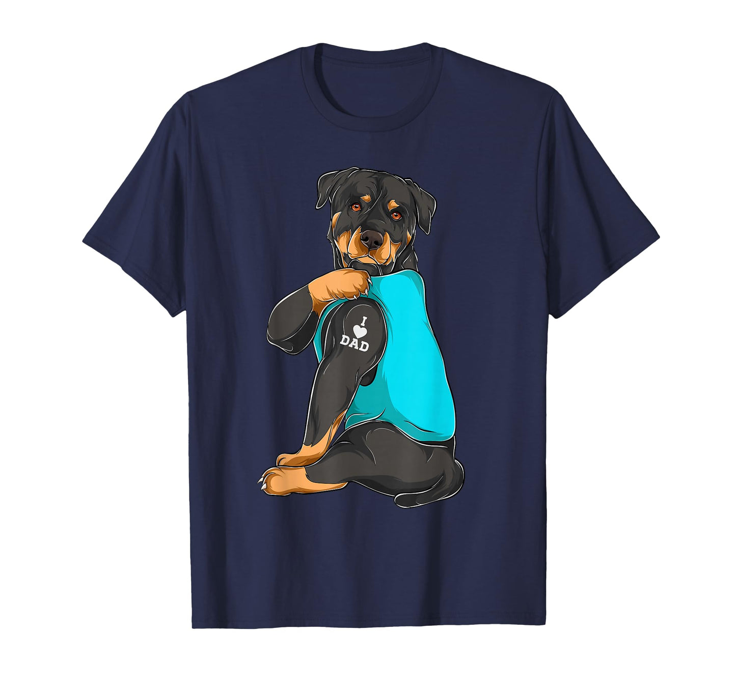 Rottweiler I Love Dad Tattoo Apparel, Dog Dad Gifts Dads T-Shirt