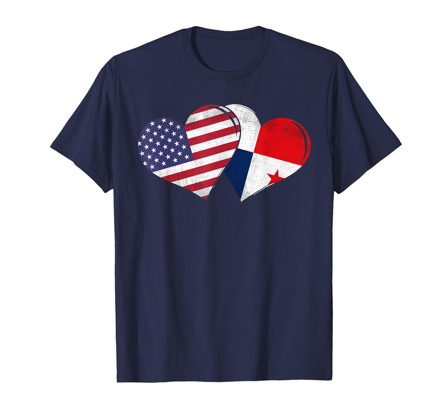 Vintage Panama - American Flag Heart For Panamanian T-Shirt
