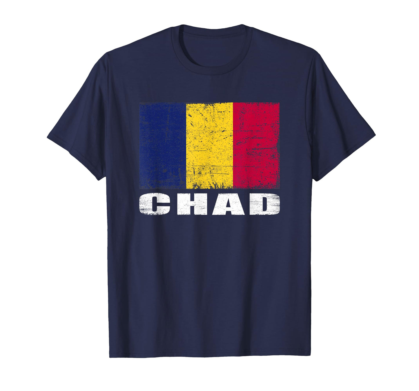 Chad Flag Design Grunge Country Flag Chad T-Shirt