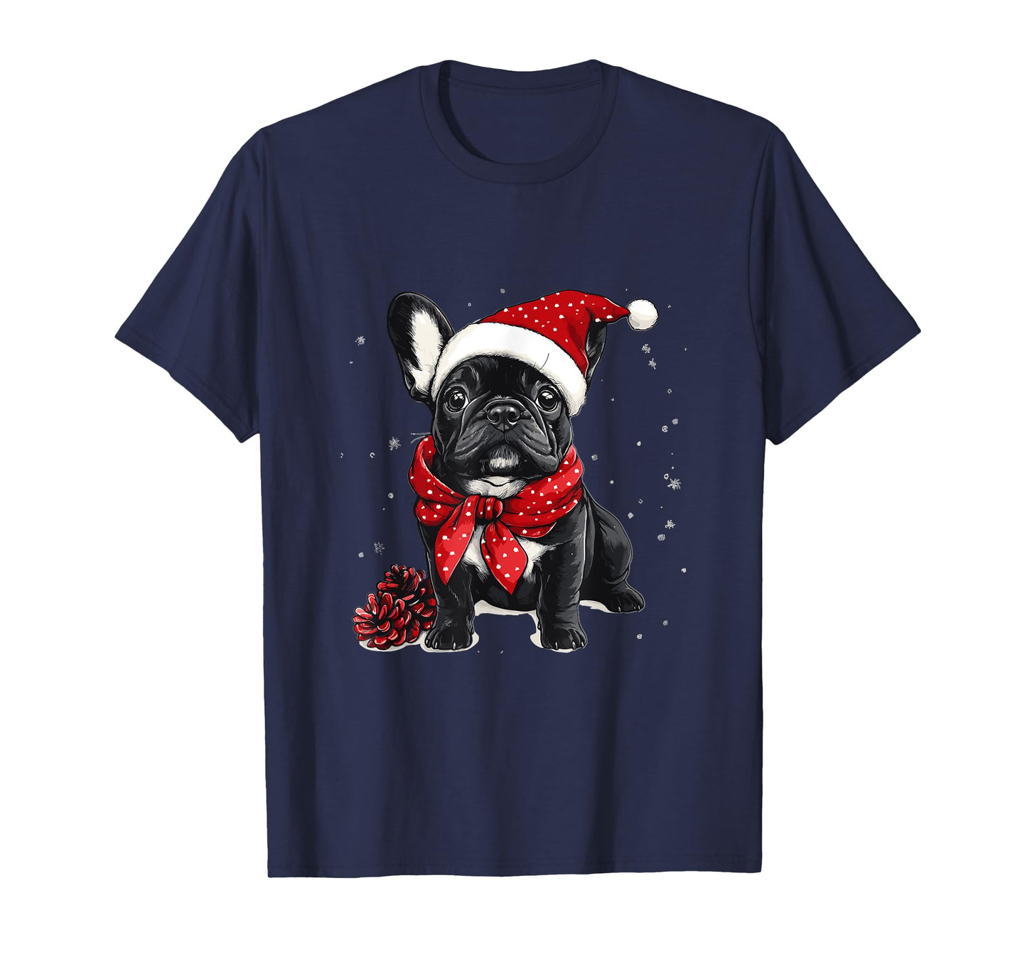 Cute French Bulldog Frenchie Dog Christmas Merry X-mas T-Shirt