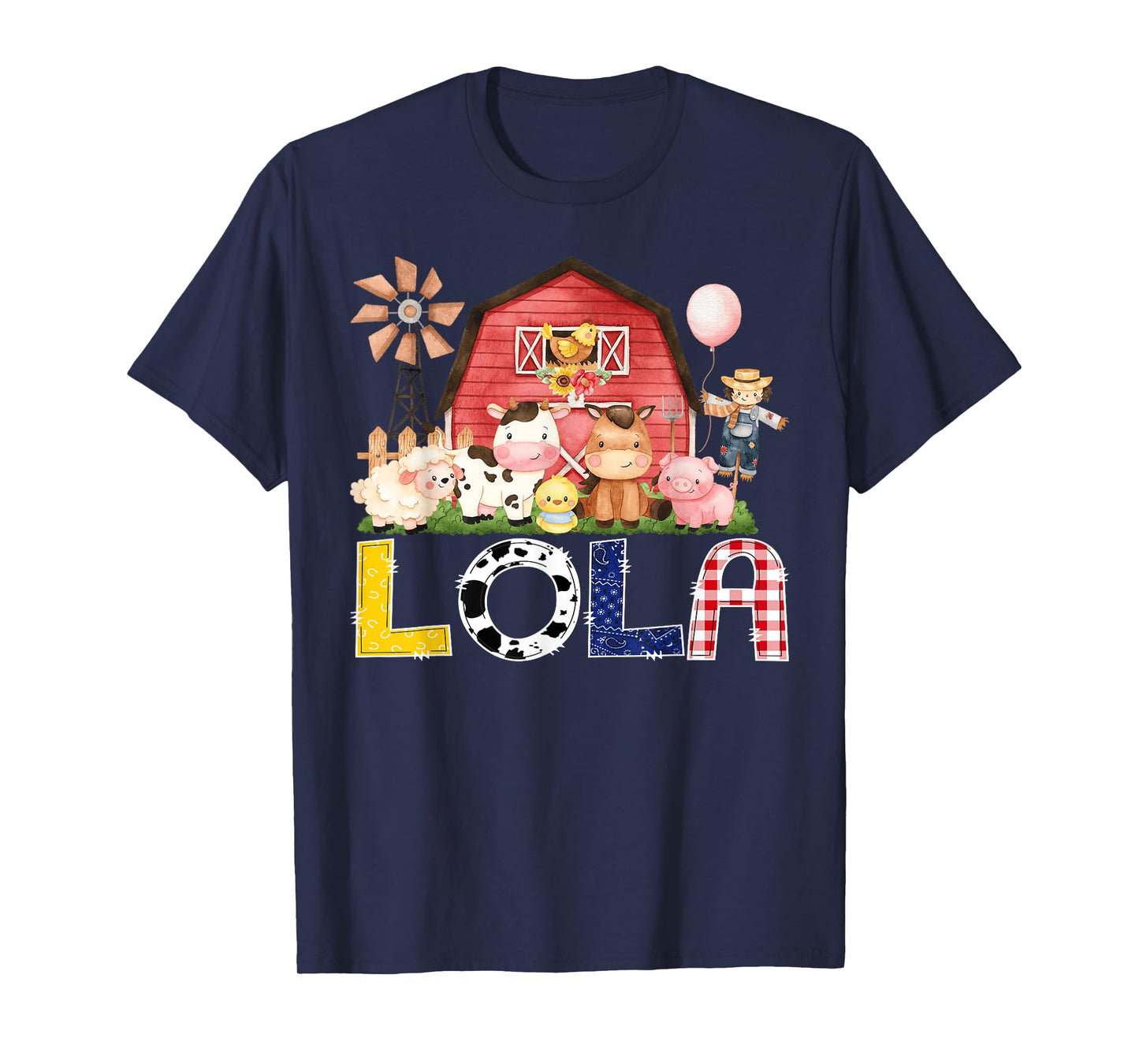 Lola Of The Birthday Boy/Girl/Kids Red Farm Cow T-Shirt
