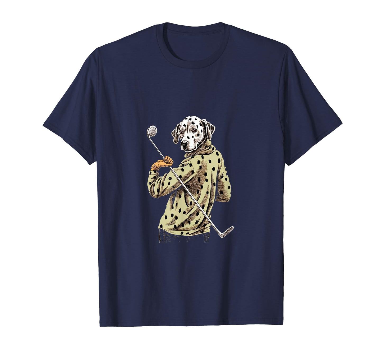 Golfer Dalmatian Golf Club Golf Player Dog Lover Golfing Men Women T-Shirt