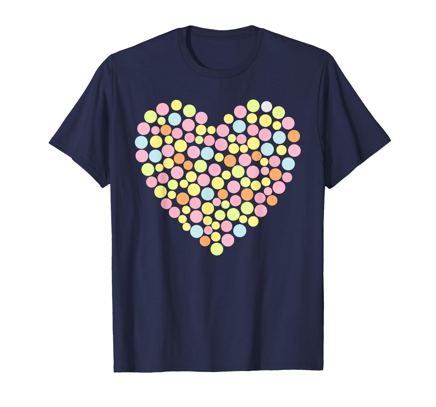 Colorful Heart Novelty Polka Dot Tops T-Shirt