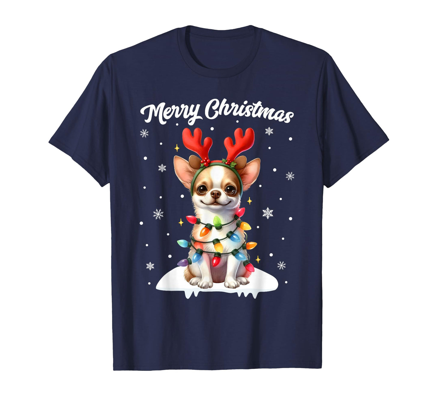Christmas Pajamas Men Women Kids Christmas Chihuahua Dog T-Shirt