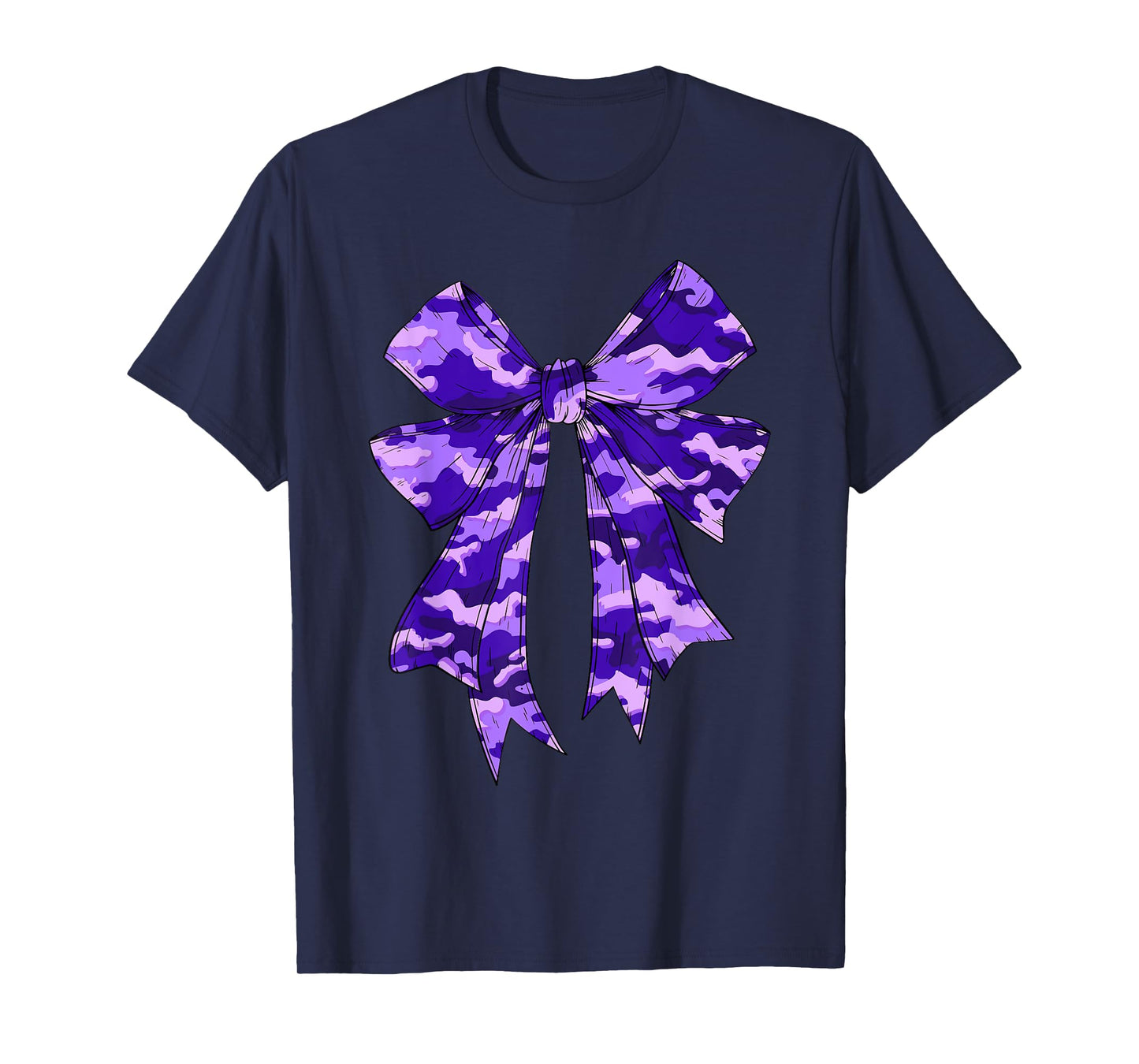 Purple Camouflage Camo Coquette Bow Hunting Kids Women Girls T-Shirt