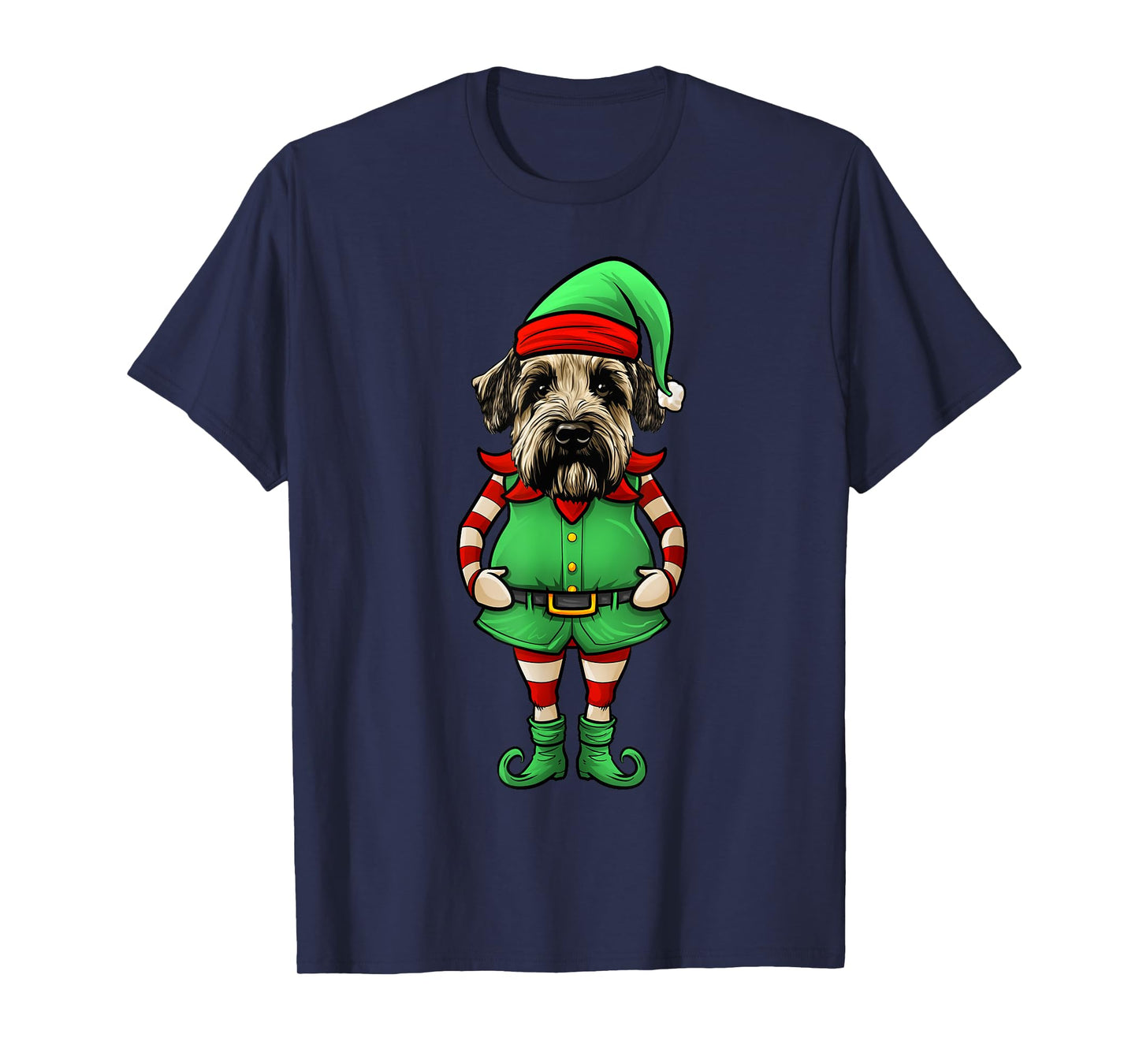 Funny Christmas Elf Soft Coated Wheaten Terrier Dog T-Shirt