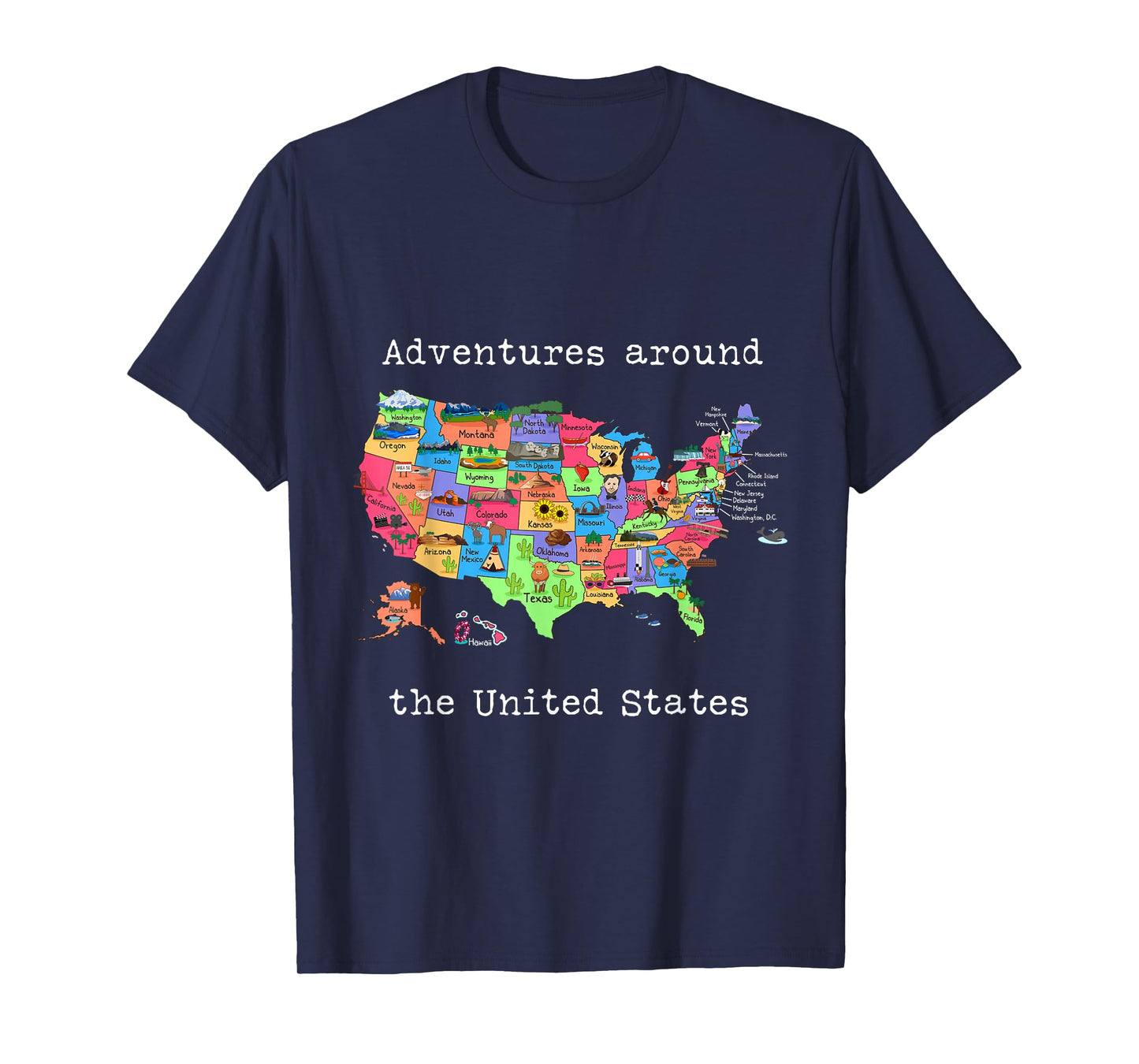 United States Design - Travel America USA Map T-Shirt