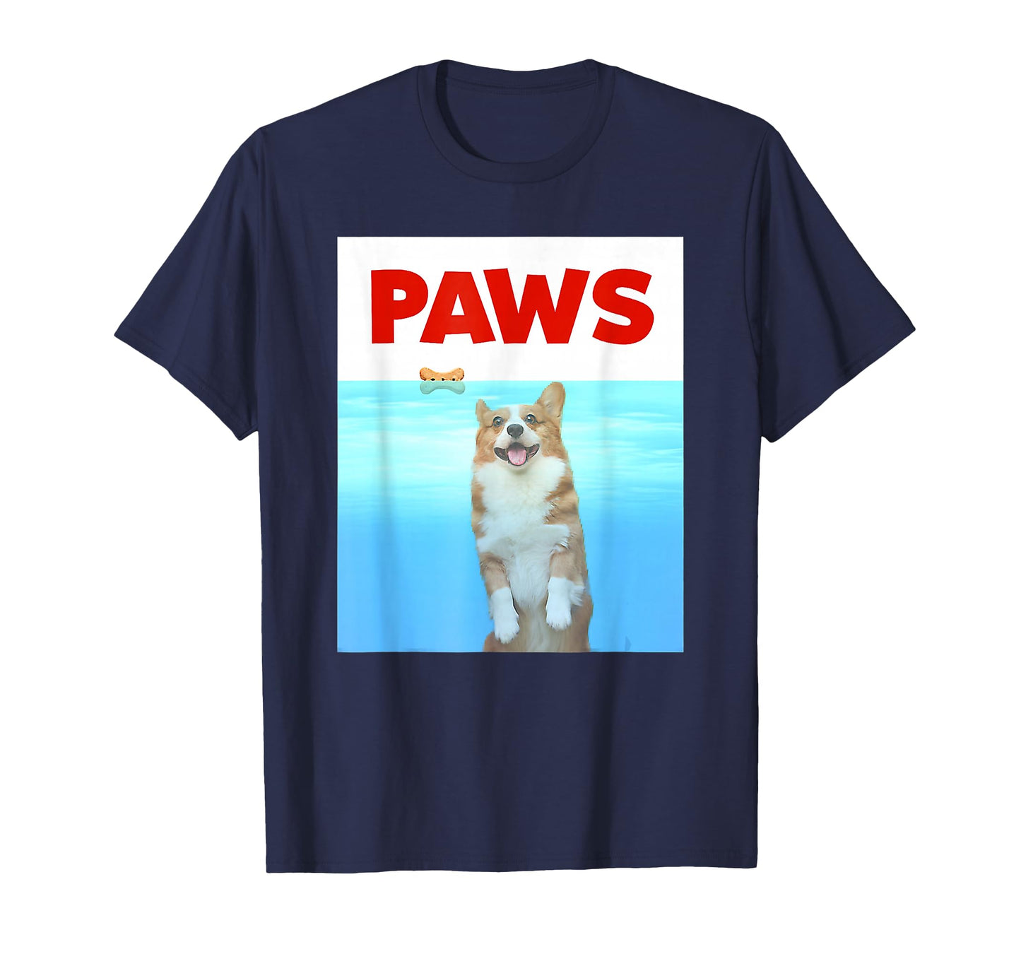 Paws Dog Parody 80s Corgi Shark Funny Dog Gift T-Shirt