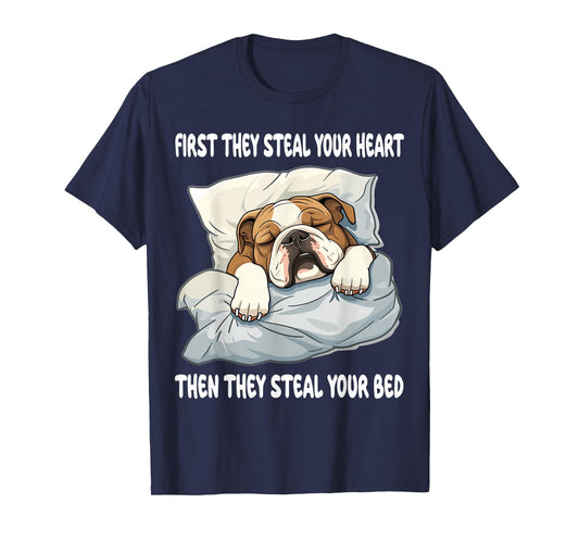 English Bulldog Sleeping Pajamas Nightgown T-Shirt