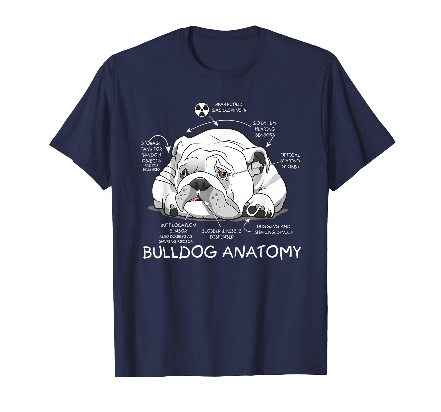 Funny Cute English Bulldog Anatomy Dog Biology Gift T-Shirt Small